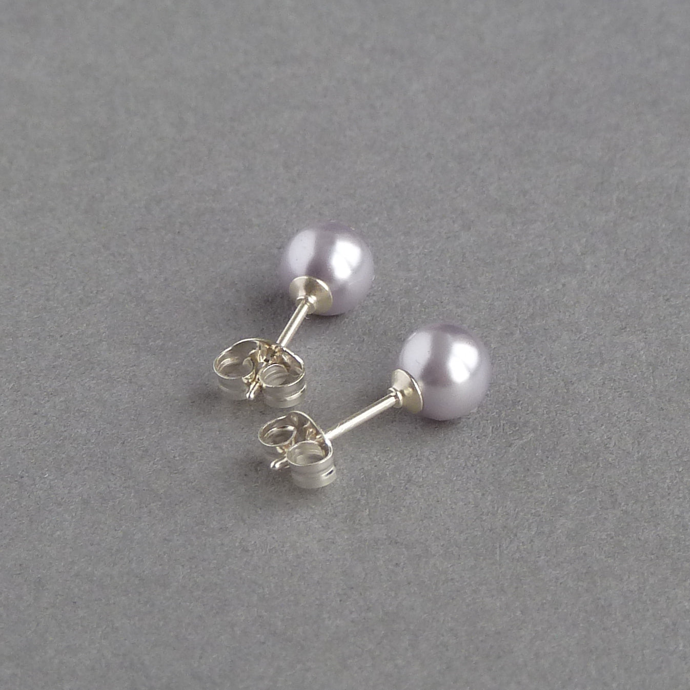 6mm lavender pearl stud earrings