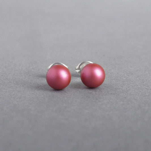 6mm mulberry pearl stud earrings
