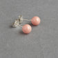 6mm peach stud earrings