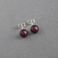 6mm plum pearl stud earrings