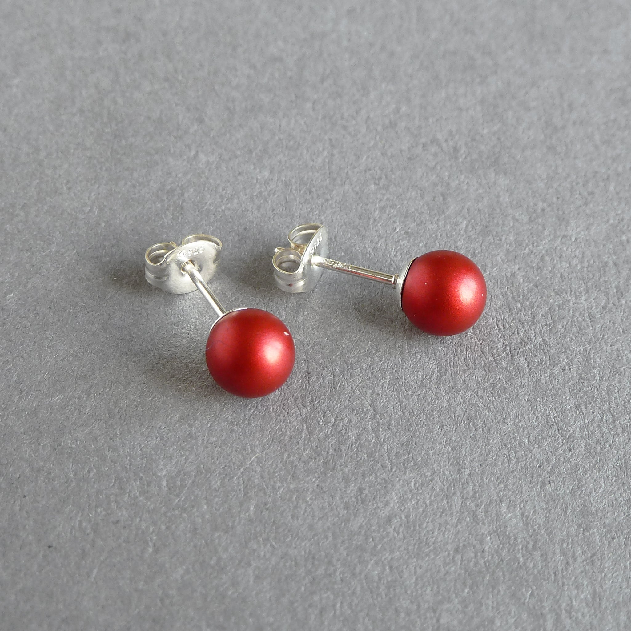 Small red sale stud earrings