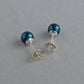 6mm teal pearl stud earrings
