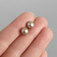 8mm coffee pearl stud earrings
