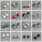 8mm Bright Red Pearl Stud Earrings - Scarlet, Round, Coloured Glass Pearl Studs