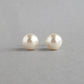 8mm Cream Pearl Stud Earrings - Everyday, Round, Ivory, Glass Pearl Studs