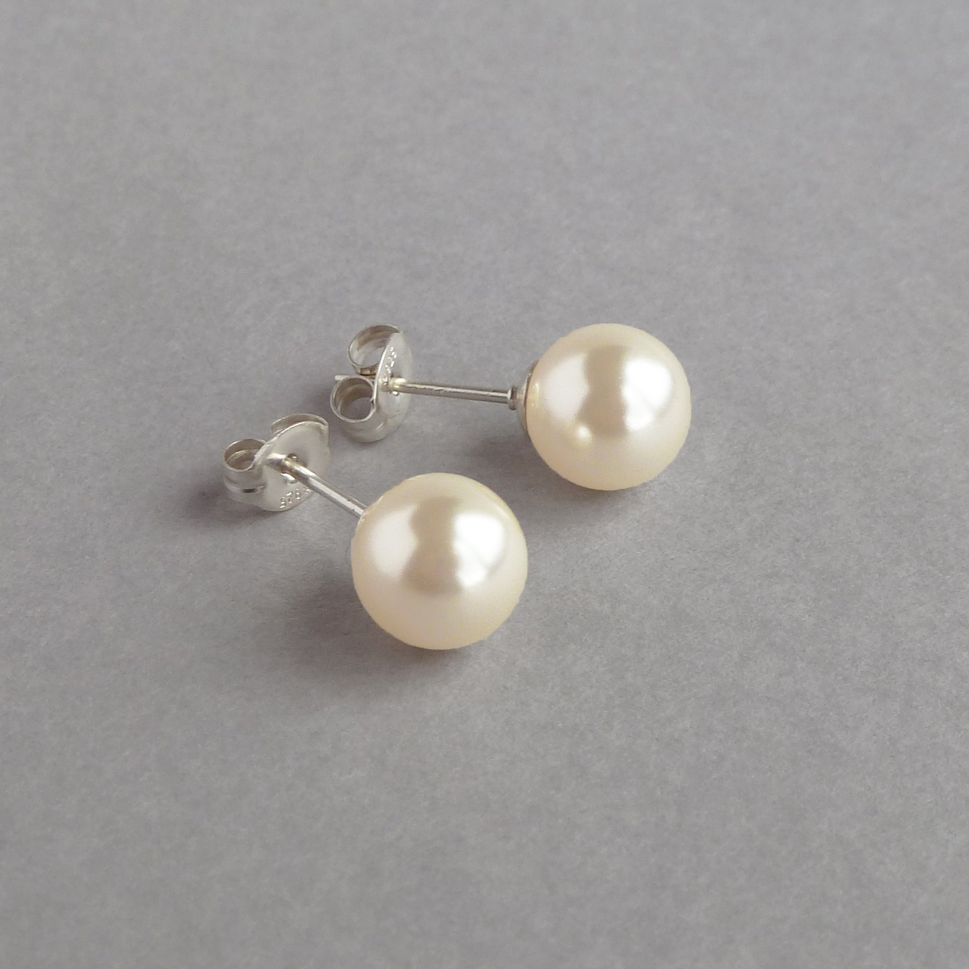 8mm ivory pearl stud earrings