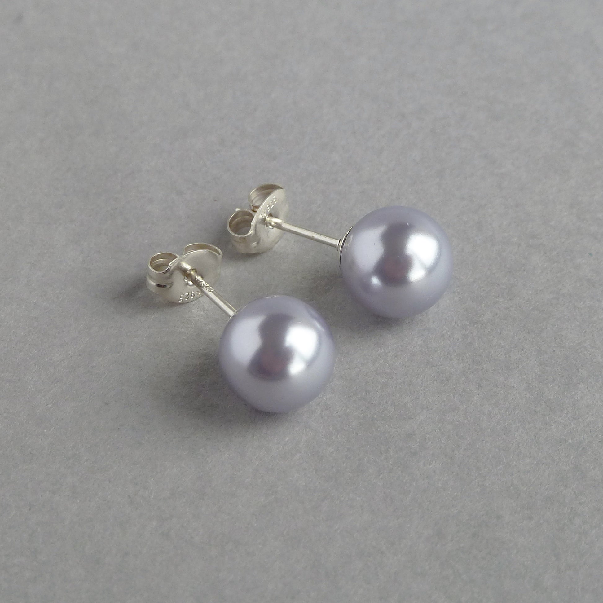 8mm lavender pearl stud earrings