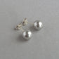 8mm light grey pearl stud earrings