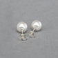 8mm white pearl studs with Sterling silver posts