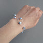 Baby blue multi strand pearl bracelet