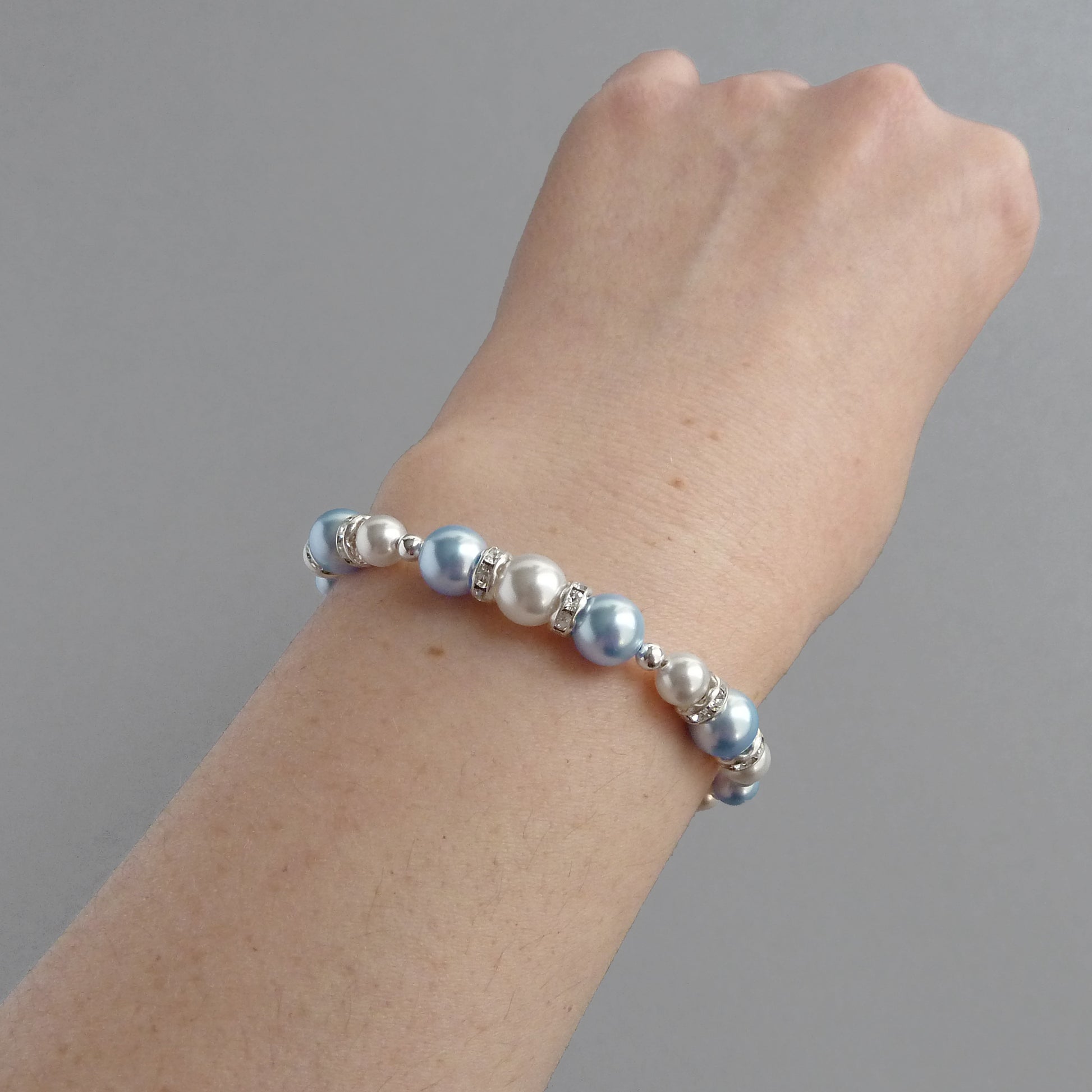 Baby blue pearl bracelets
