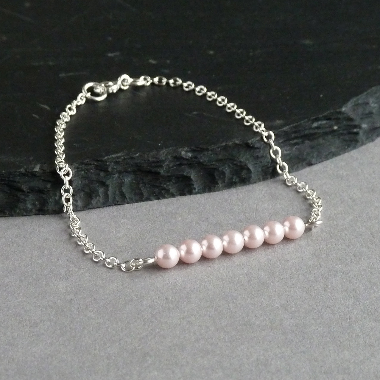 Baby pink bridesmaids bracelets