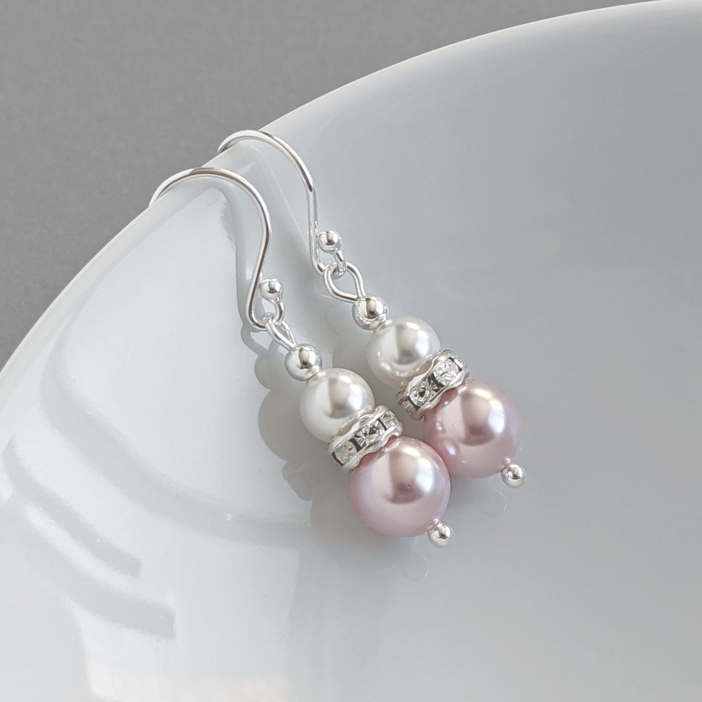 Baby pink dangle earrings