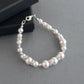 Baby pink glass pearl bracelet