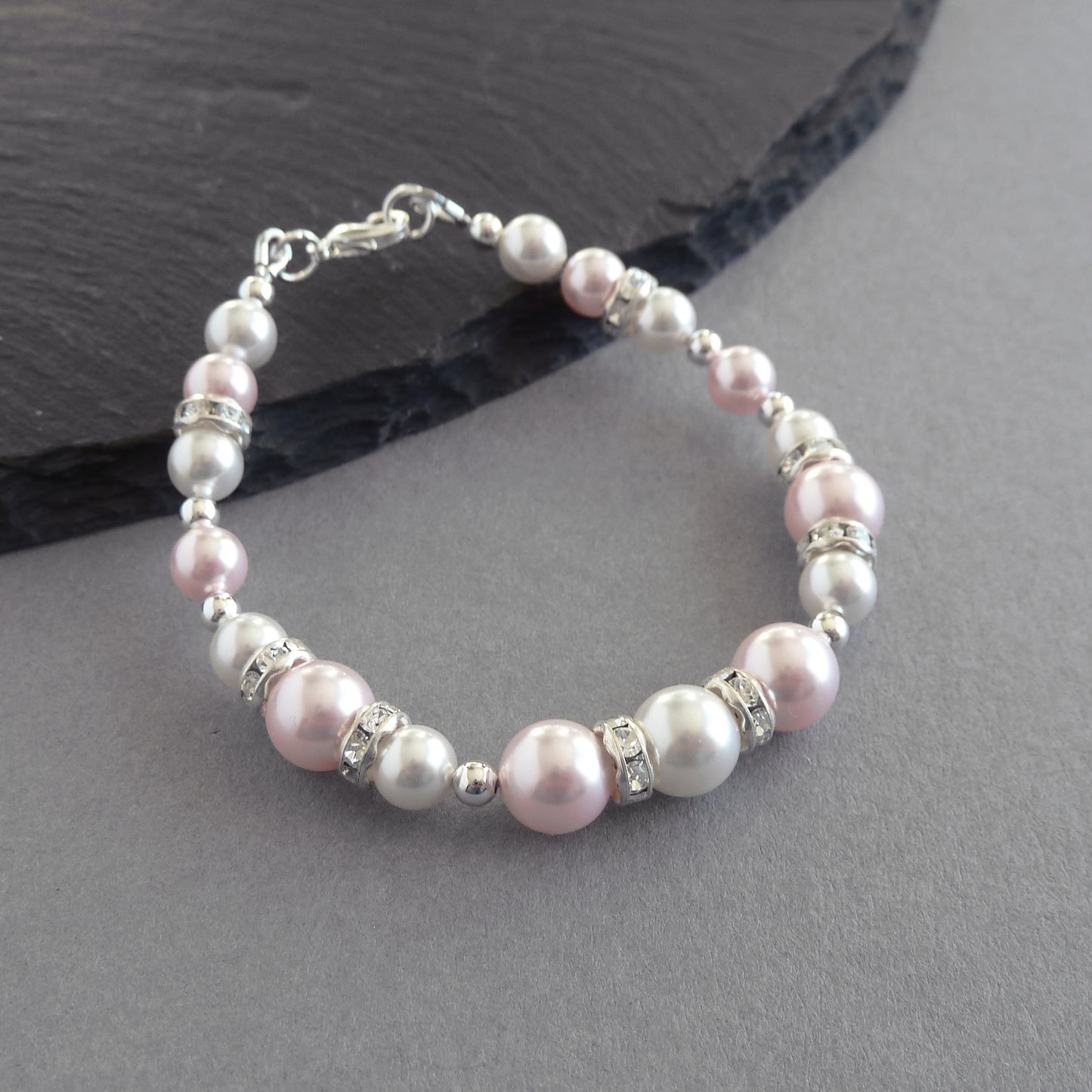 Baby pink pearl bracelet