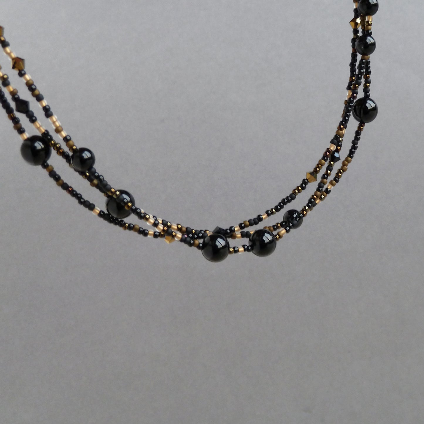 Beaded black necklace