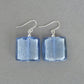 Big light blue square earrings