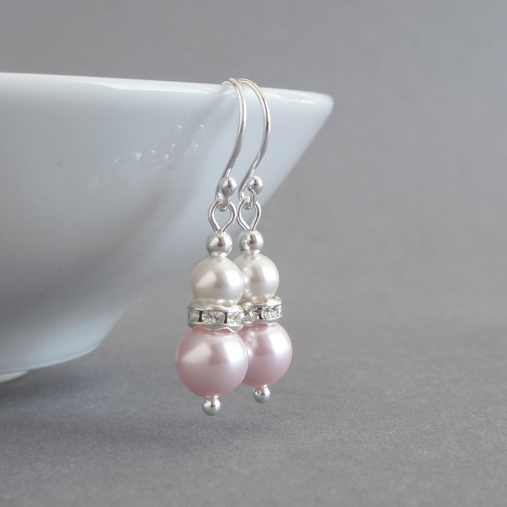 Blush pink dangle earrings
