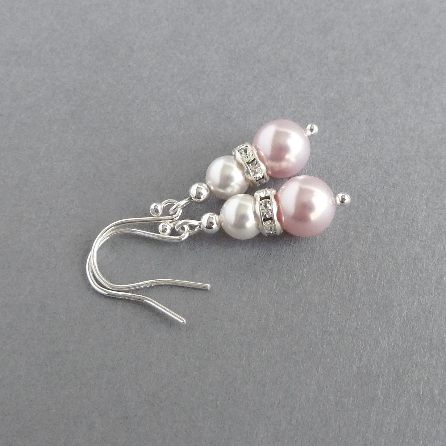 Blush pink pearl drop earrings