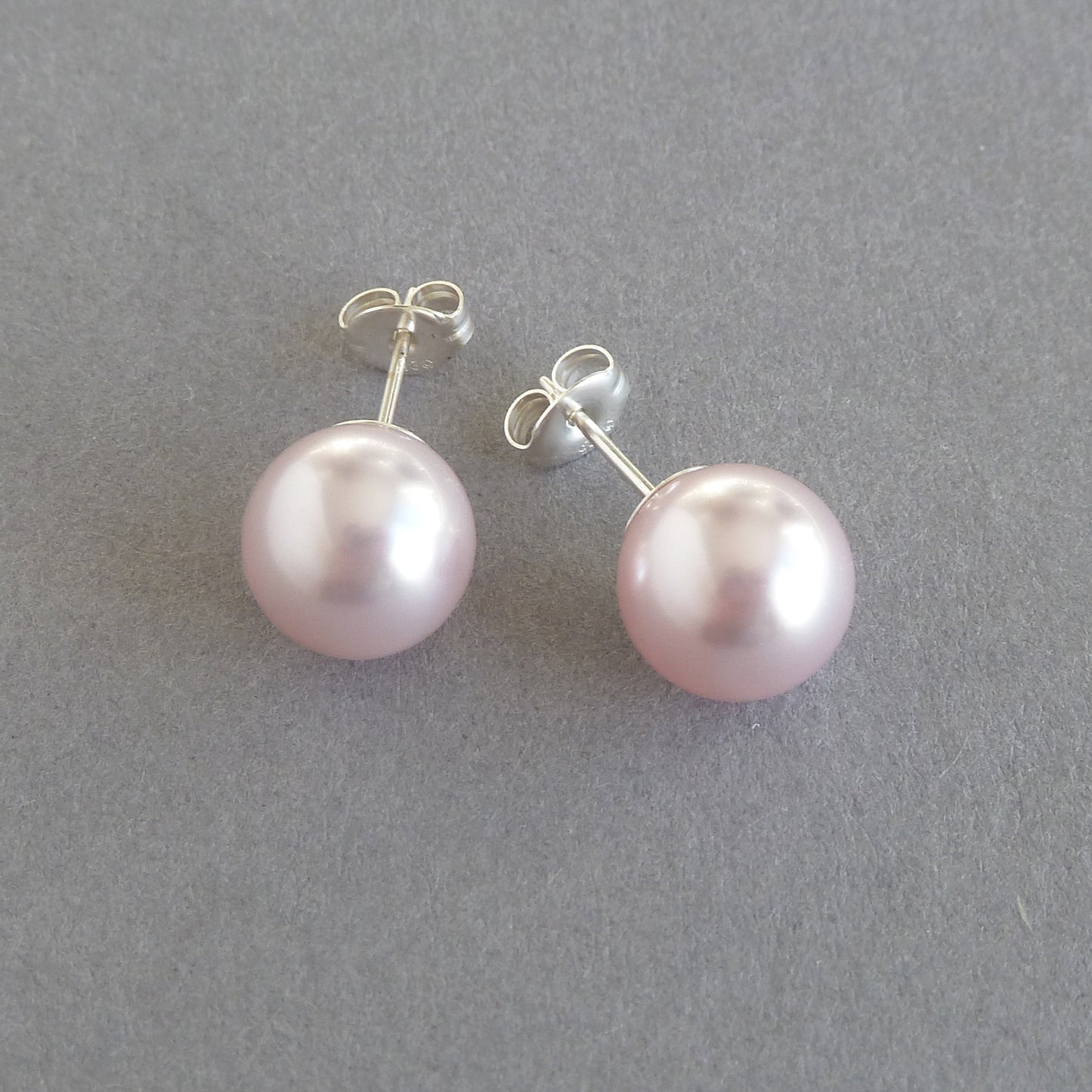 Blush pink pearl stud earrings