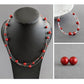 Bright red pearl jewellery set by Anna King Jewellery
