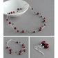 Burgundy floating pearl jewellery set by Anna King