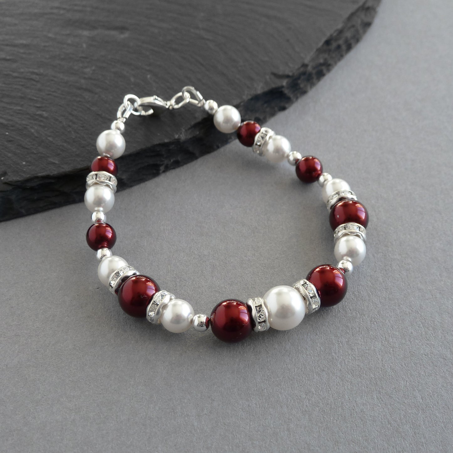 Burgundy pearl bracelet