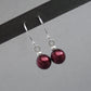 Burgundy pearl earrings for bridesmaids