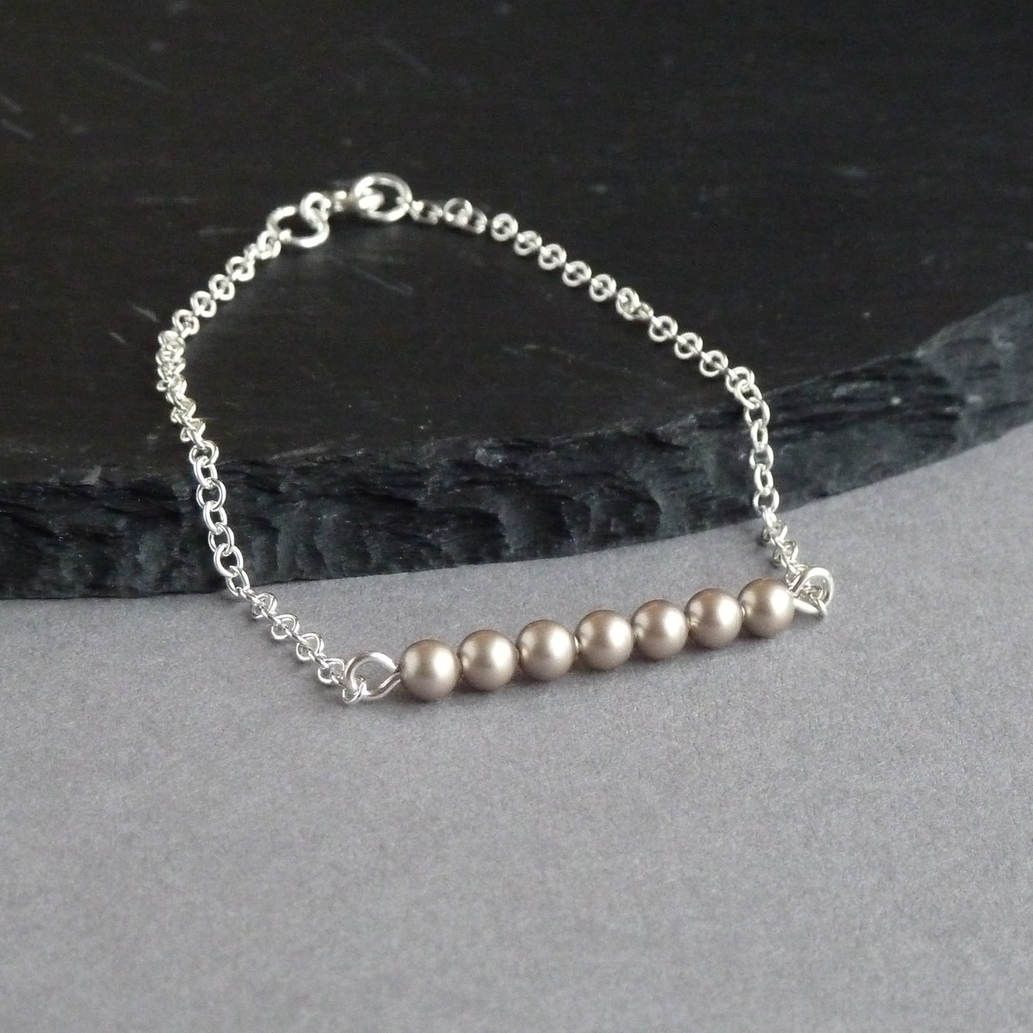 Champagne pearl bridesmaids bracelets