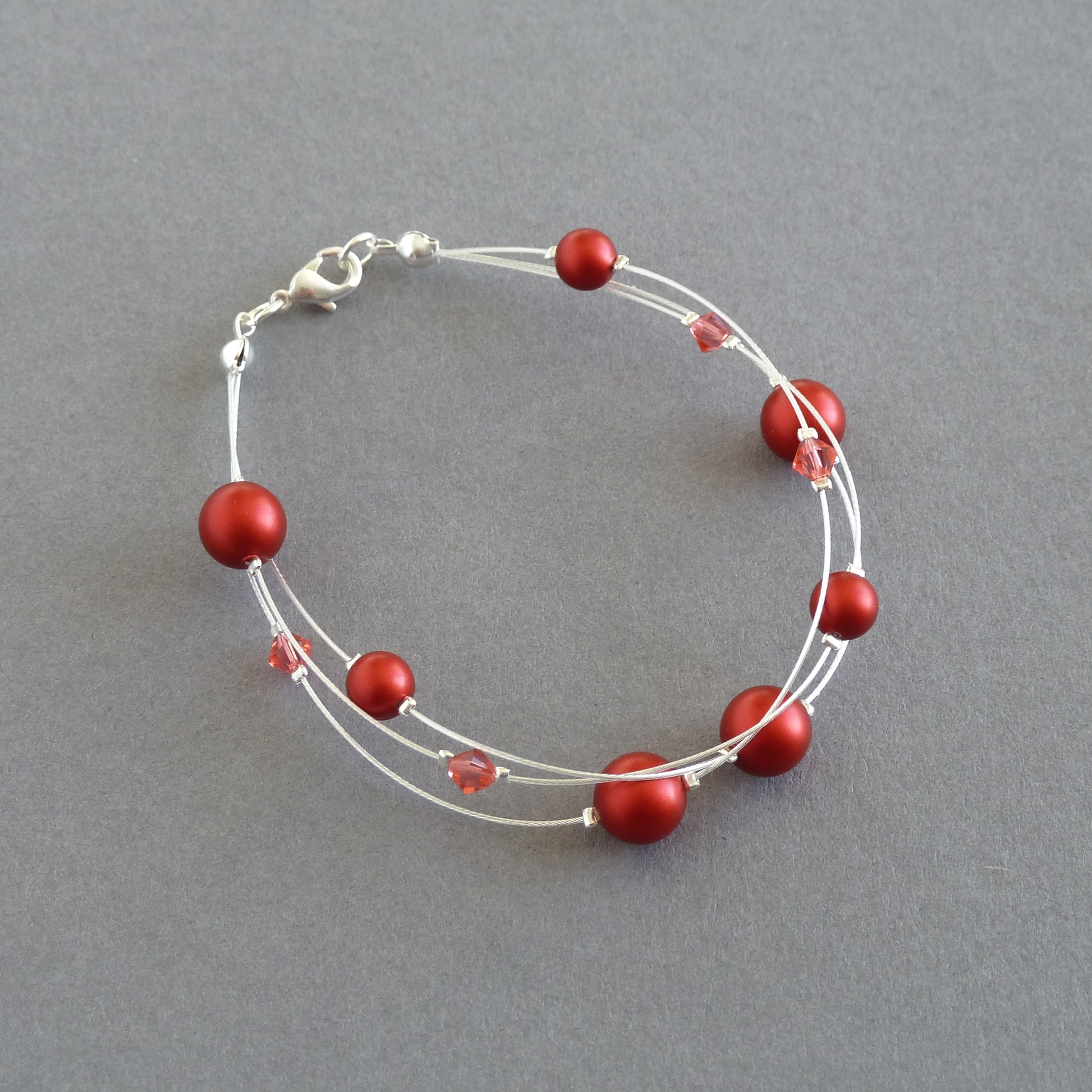 Christmas red pearl bracelets