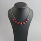 Chunky red teardrop necklace