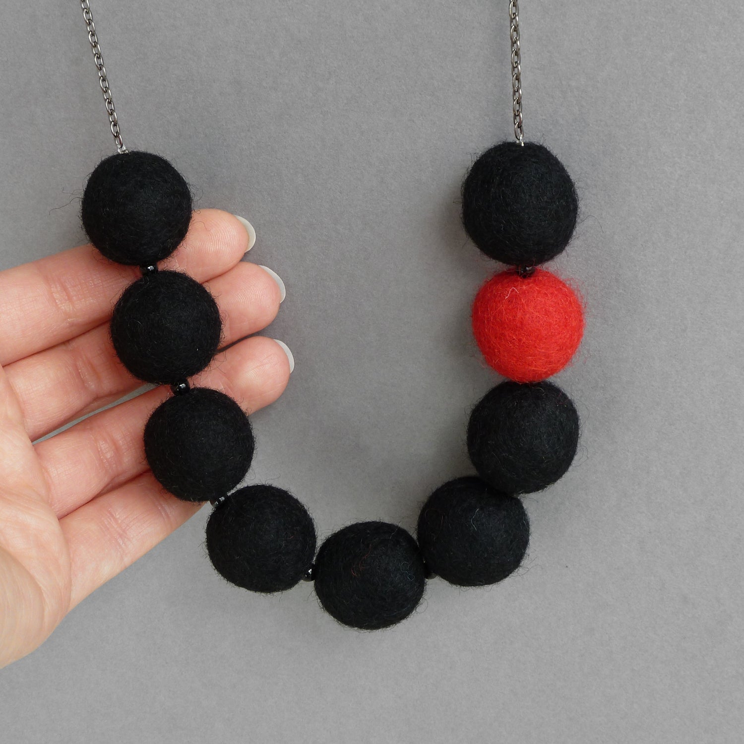 Black Lava Bead and Red Bamboo Coral Statement Necklace – The Sparkle Site