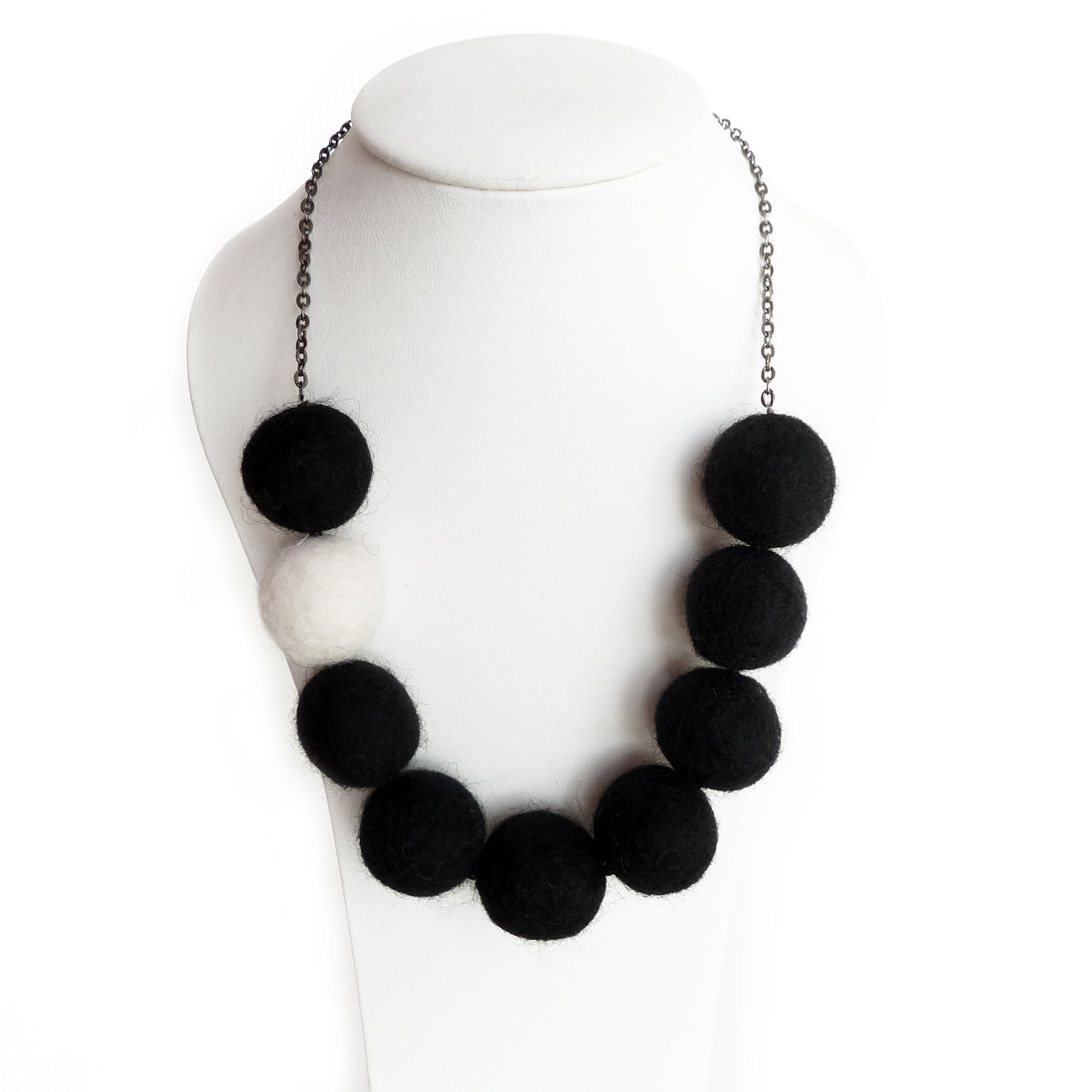 Chunky black felt necklaces