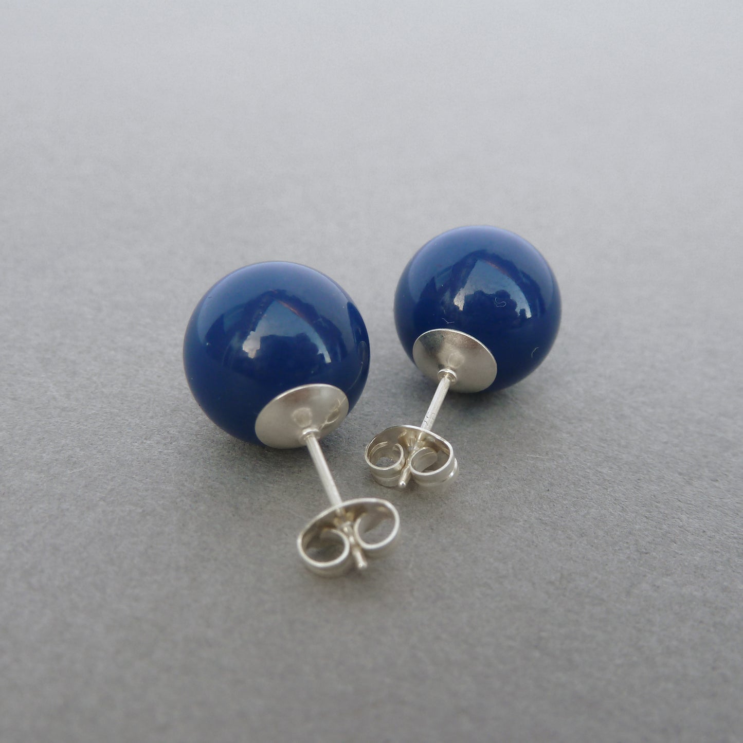 Chunky cobalt blue stud earrings