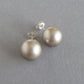 Chunky coffee pearl stud earrings