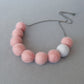 Chunky pink and grey necklace