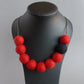 Chunky red felt necklace