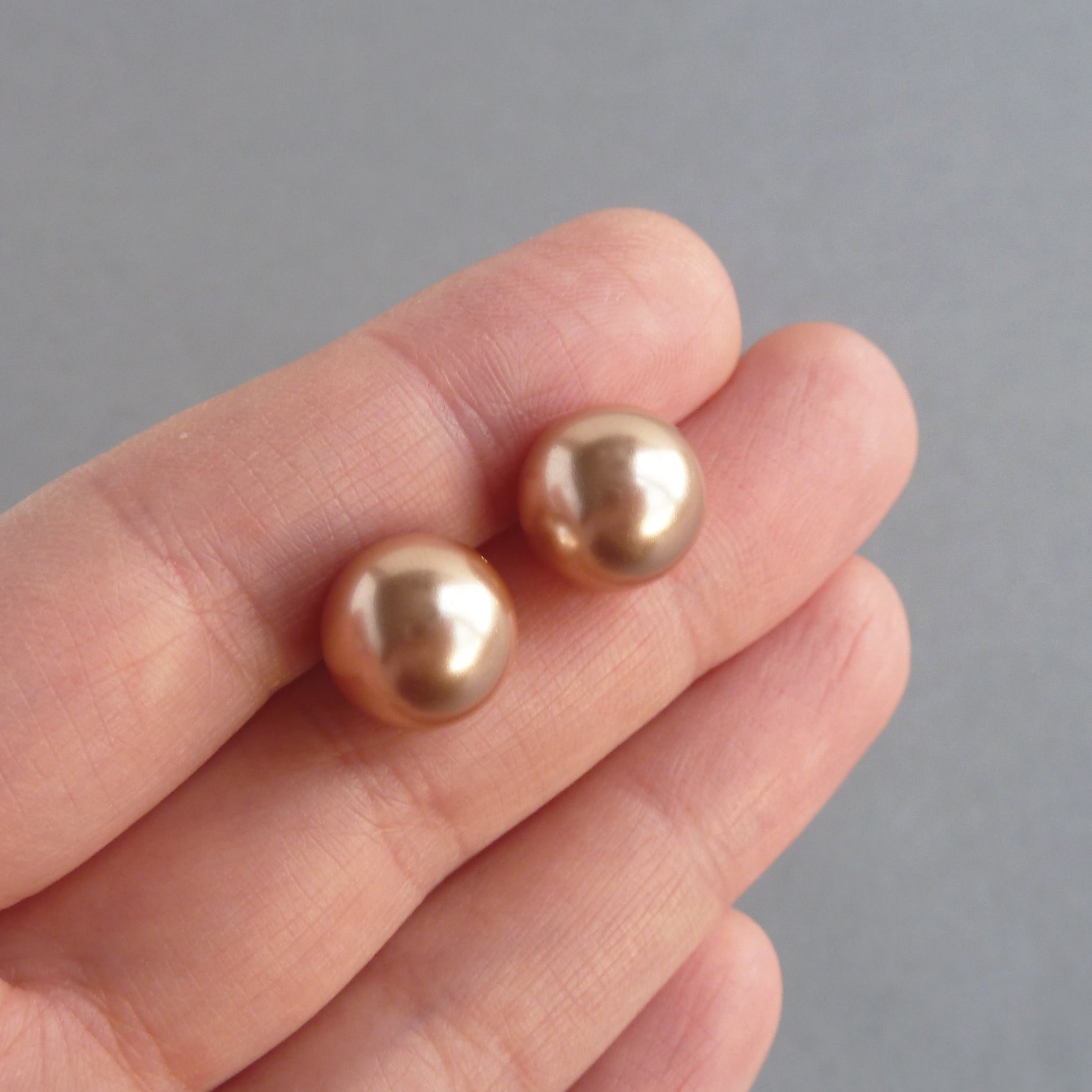 Rose gold sale pearl stud earrings