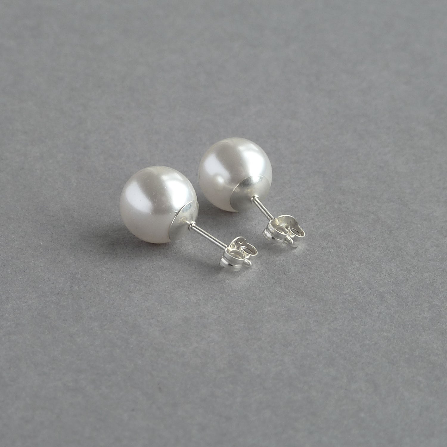 Chunky white pearl studs