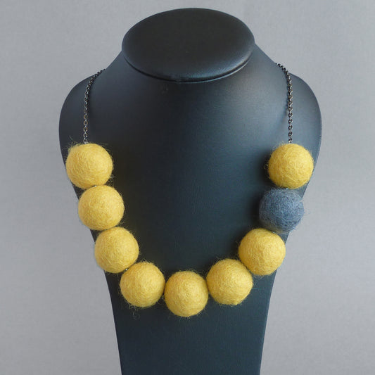Chunky yellow and grey necklace