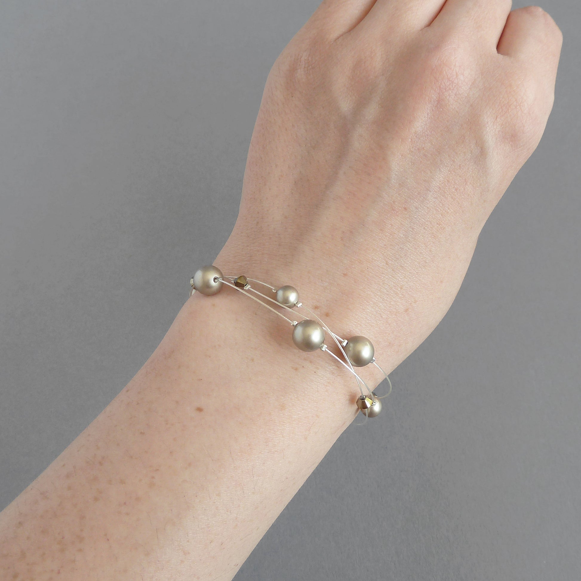 Coffee pearl bridesmaids bracelets