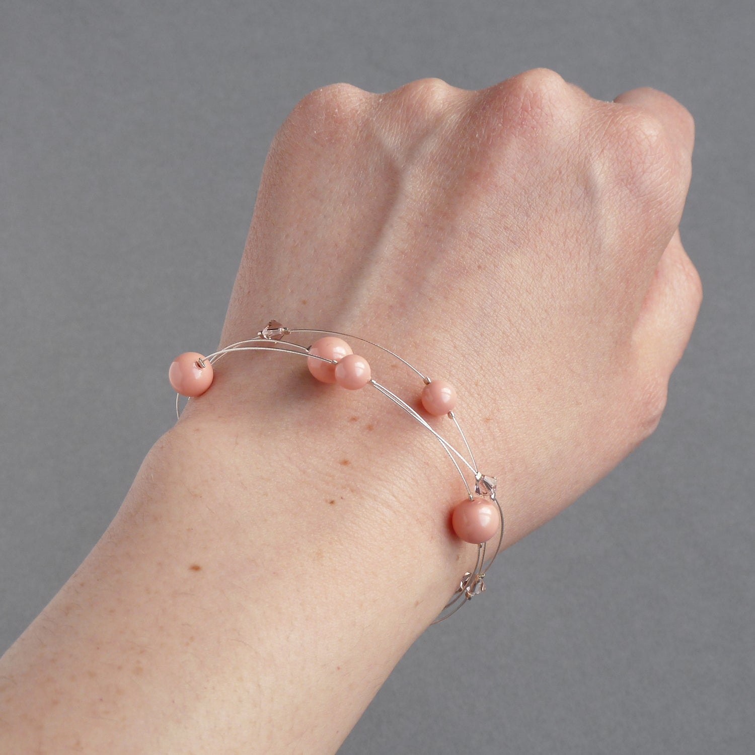 Coral pink bridesmaids bracelets