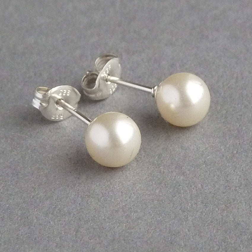 6mm ivory pearl studs