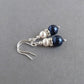 Dark blue pearl bridesmaids earrings