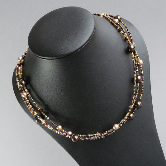 Dark brown pearl necklace