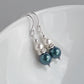 Dark green pearl bridesmaids earrings