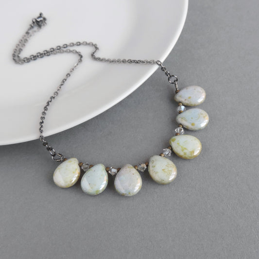 Duck egg blue statement necklace