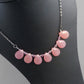 Dusky pink fan necklace