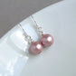Dusty pink pearl earrings