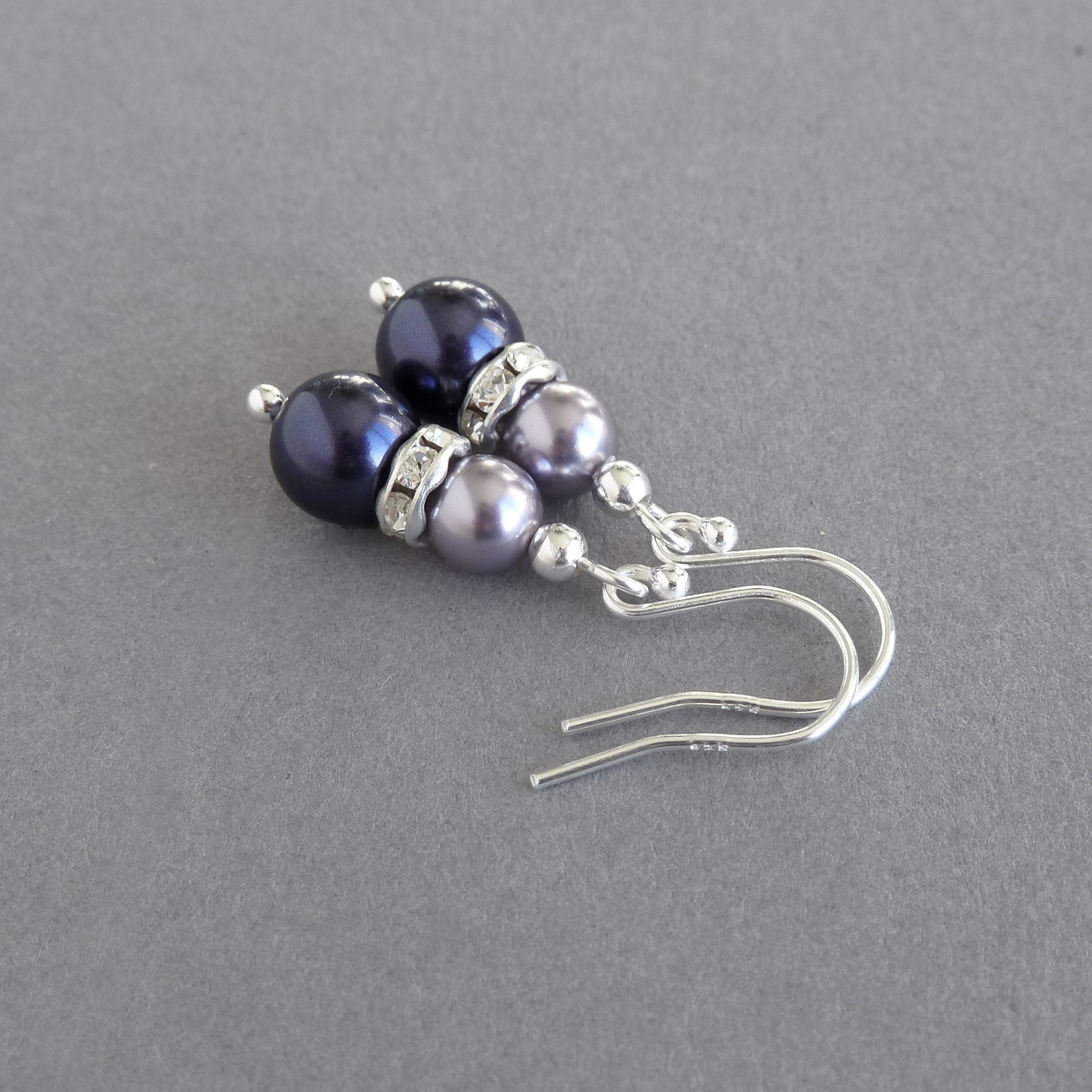 Dusty purple pearl drop earrings